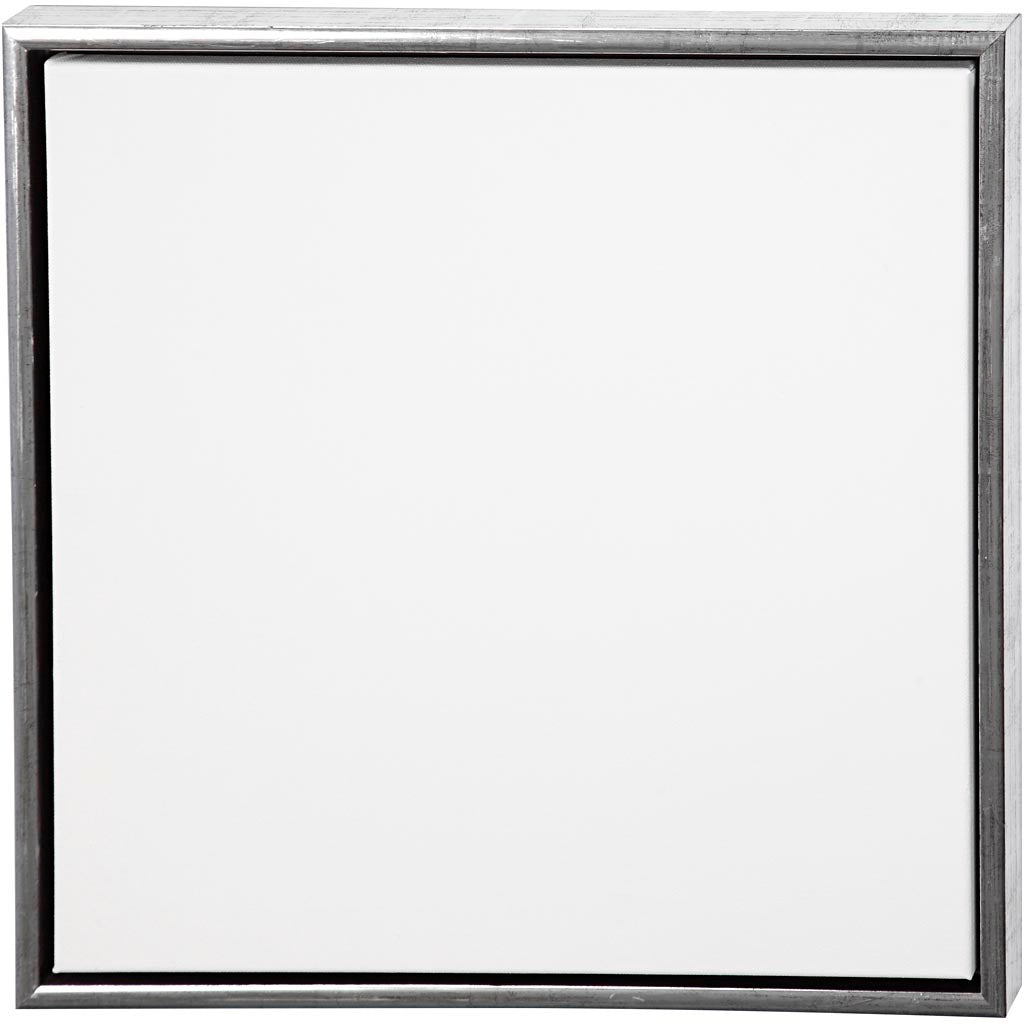 Creativ Company Leinwand mit Rahmen, Größe 50x50 cm, 360 gr, Antiksilber, Weiß, 1 Stück
