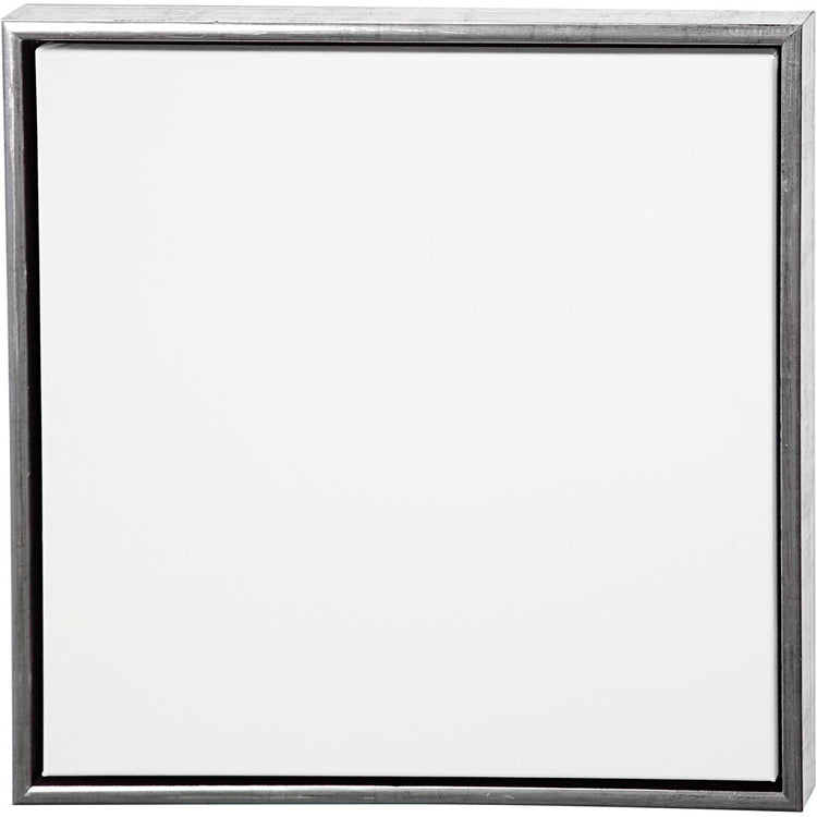 Creativ Company Leinwand mit Rahmen, Größe 50x50 cm, 360 gr, Antiksilber, Weiß, 1 Stück