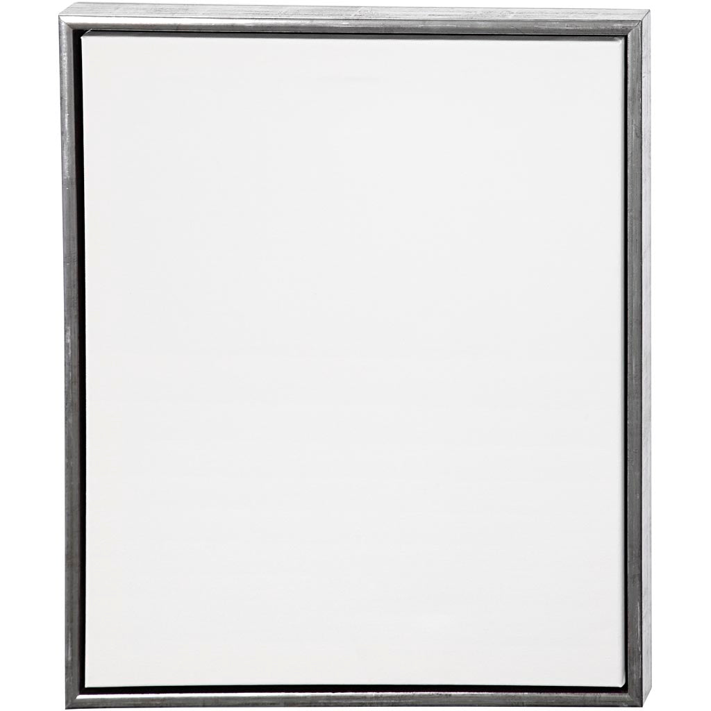 Creativ Company Leinwand mit Rahmen, Größe 50x60 cm, 360 gr, Antiksilber, Weiß, 1 Stück