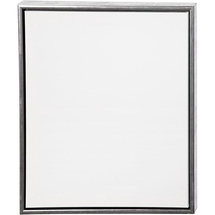 Creativ Company Leinwand mit Rahmen, Größe 50x60 cm, 360 gr, Antiksilber, Weiß, 1 Stück
