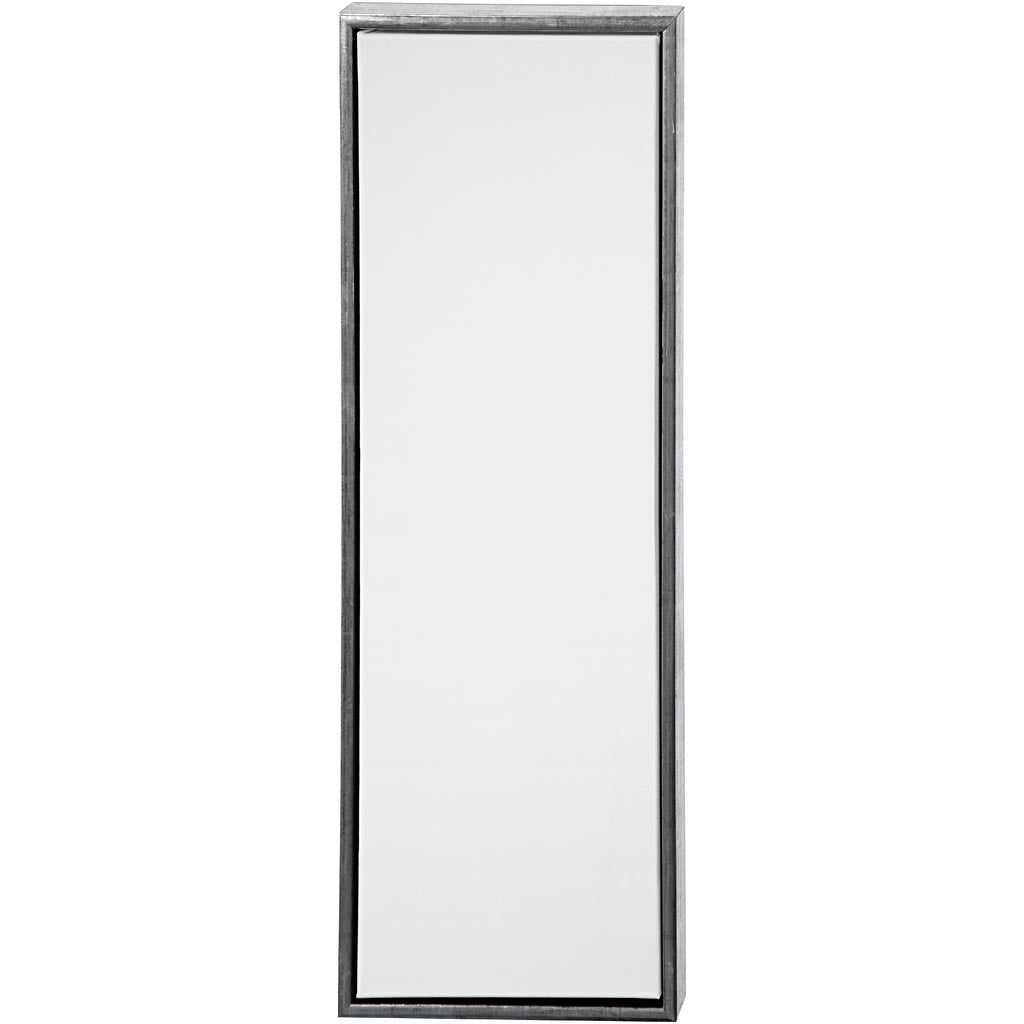 Creativ Company Leinwand mit Rahmen, Größe 30x90 cm, 360 gr, Antiksilber, weiß, 1 Stück