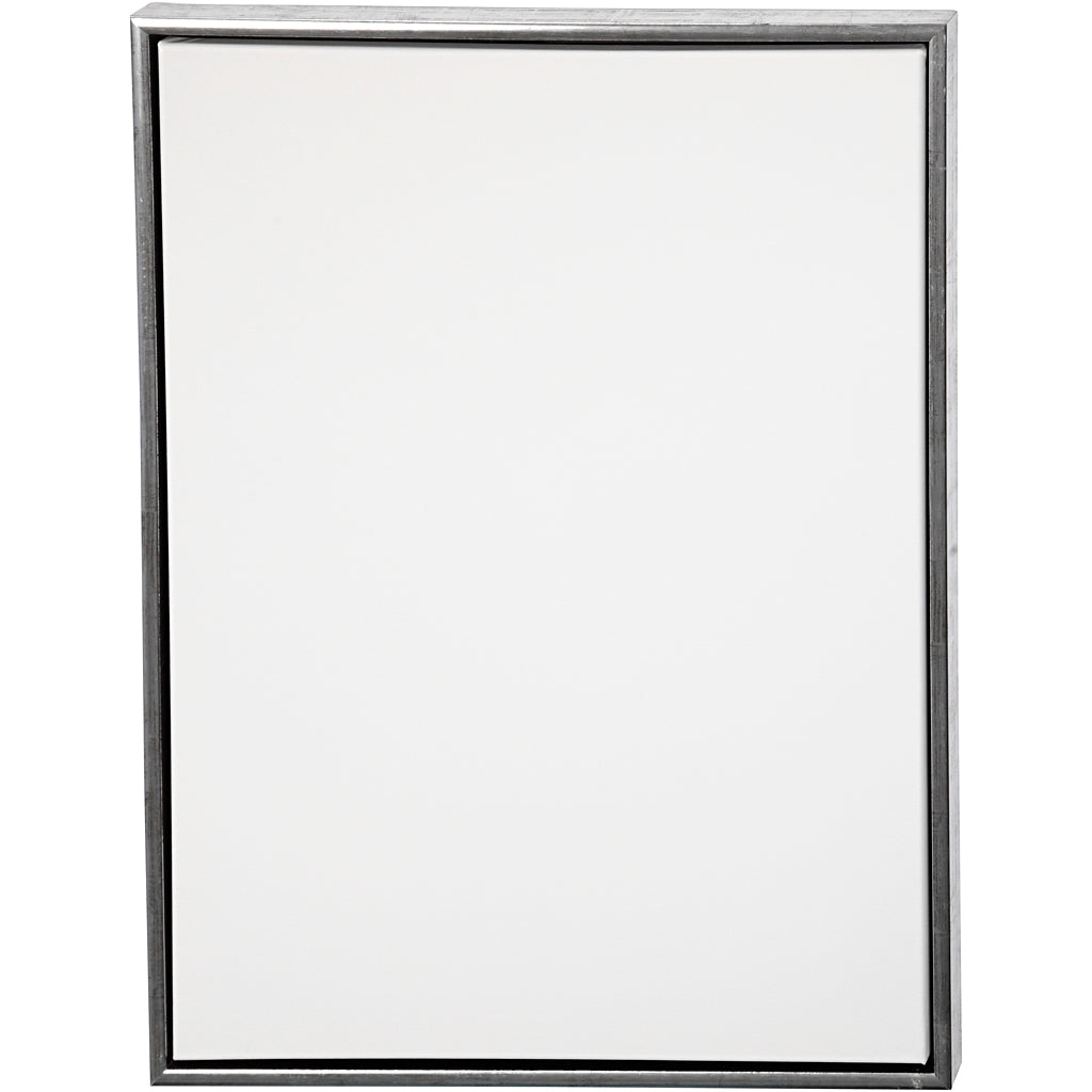 Creativ Company Leinwand mit Rahmen, Größe 60x80 cm, 360 gr, Antiksilber, Weiß, 1 Stück