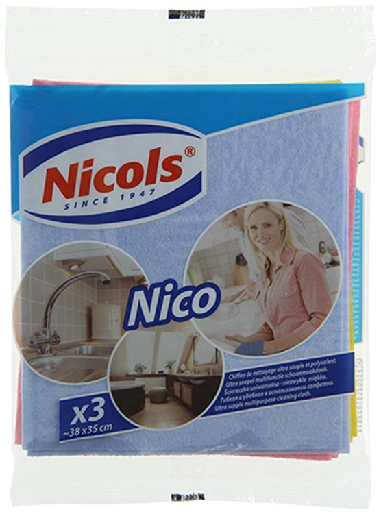 Nicols 1010033 – Viskose-Spültuch Nico 3 Stück | 40 Stück