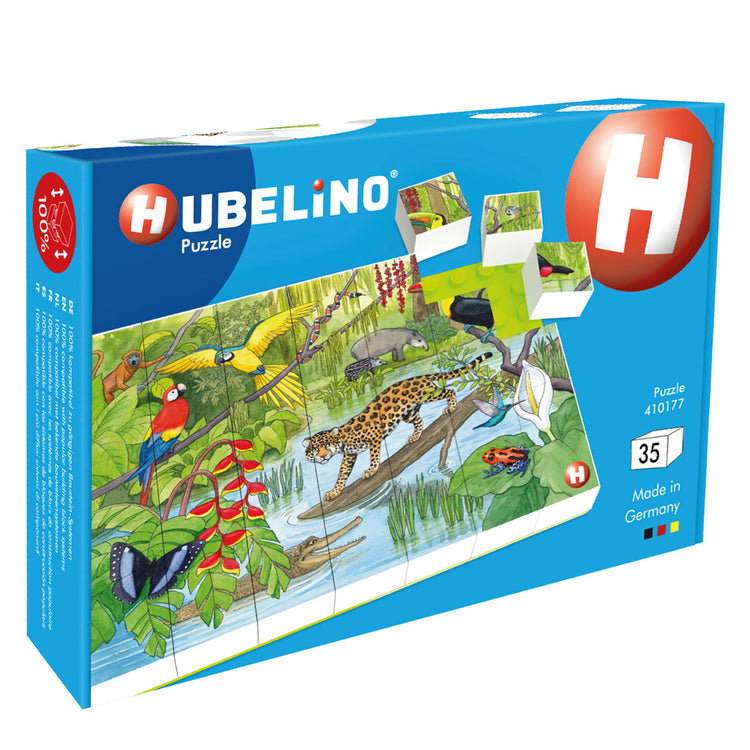 Hubelino -Block -Puzzle Wildtiere im tropischen Regenwald, 35st.