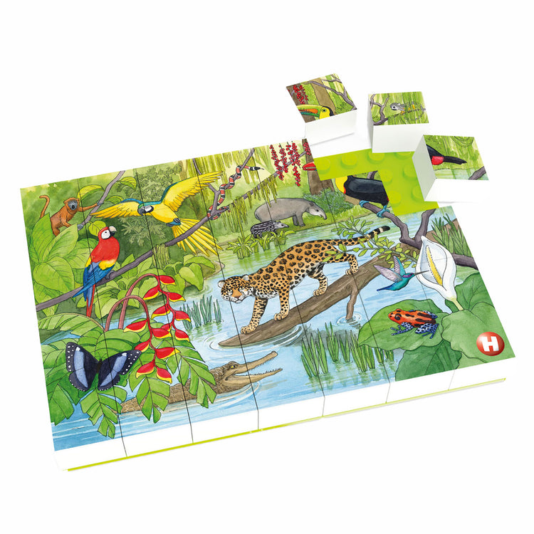 Hubelino -Block -Puzzle Wildtiere im tropischen Regenwald, 35st.