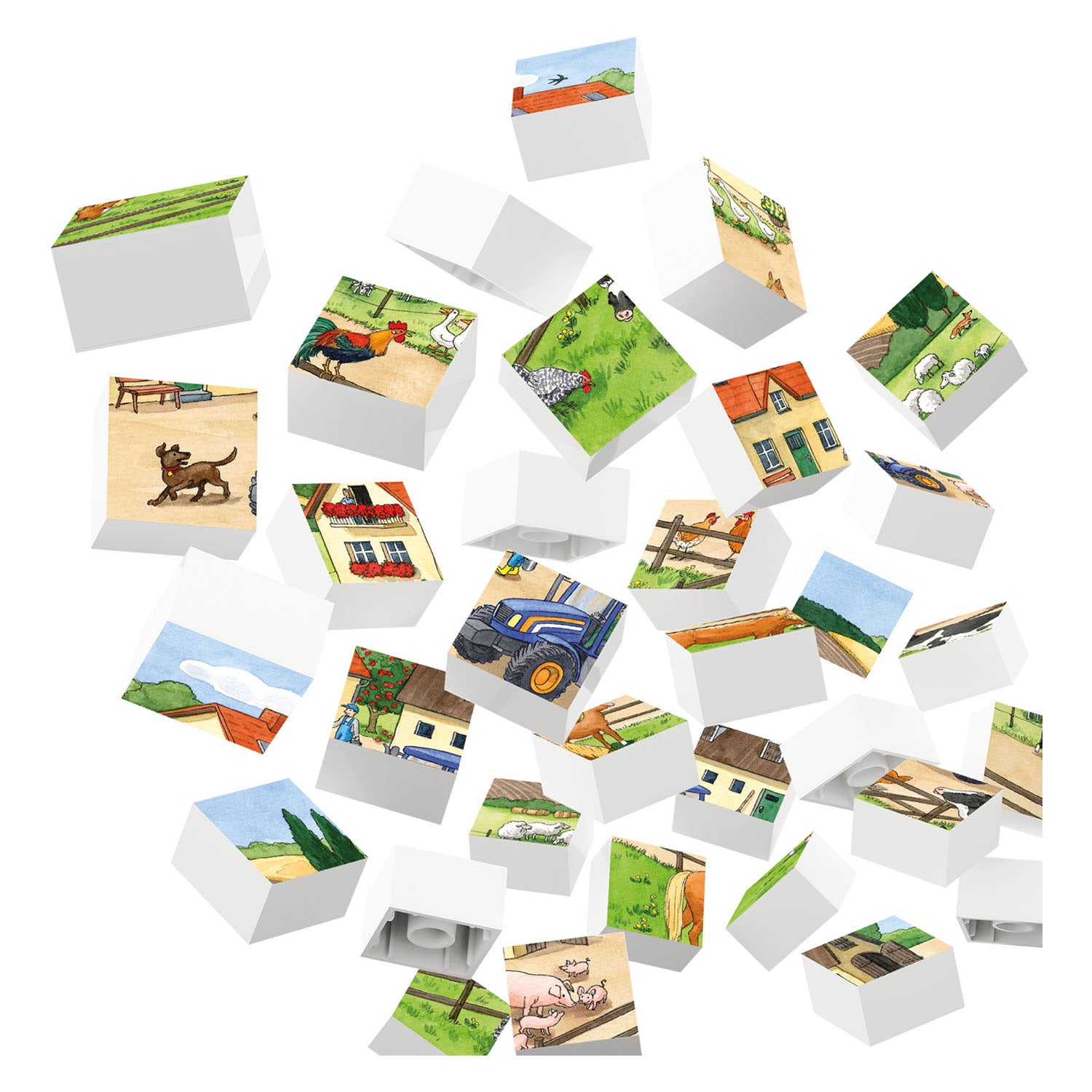 Hubelino -Block -Puzzle -Lebensdauer auf der Farm, 35st.