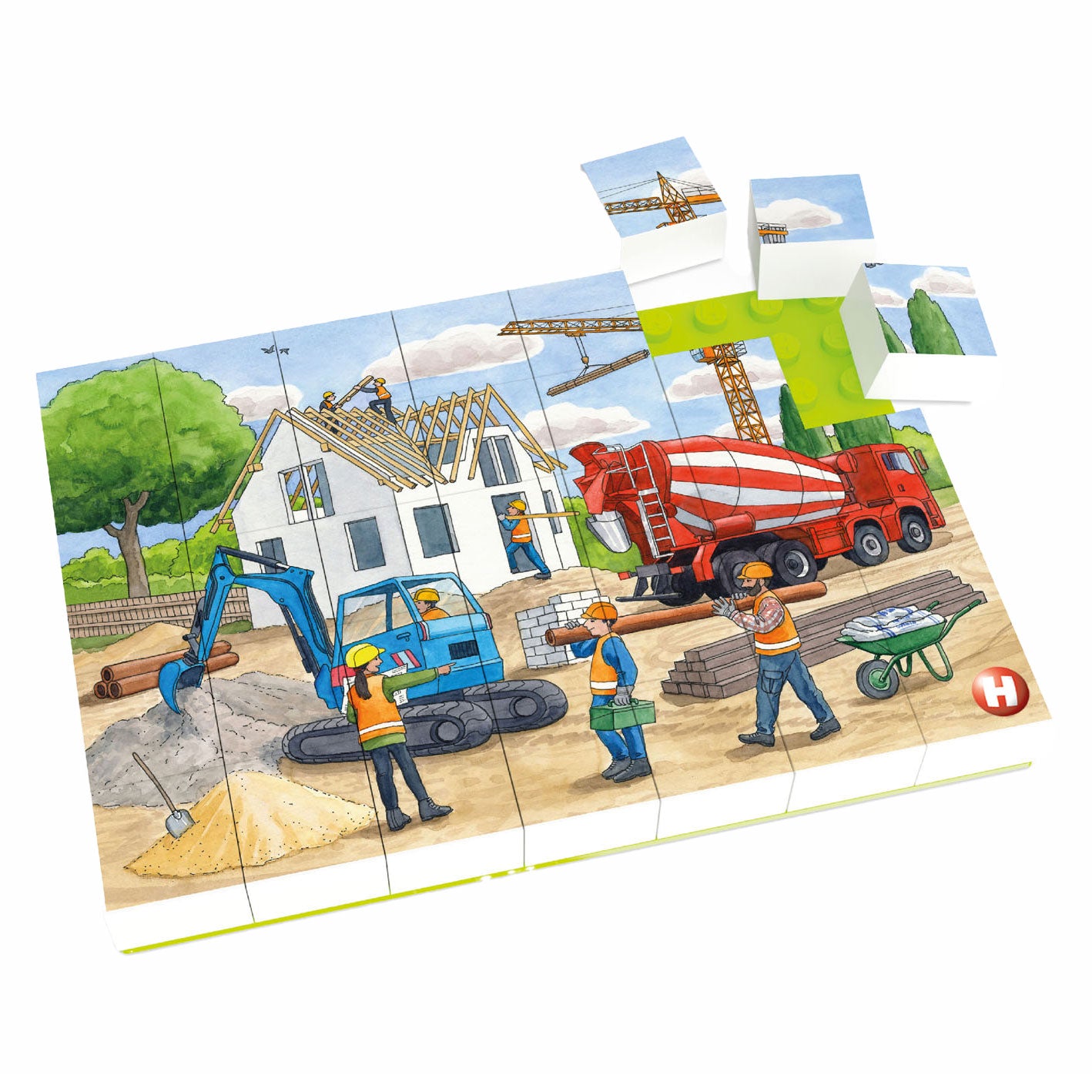 Hubelino -Block -Puzzle auf der Baustelle, 35st.