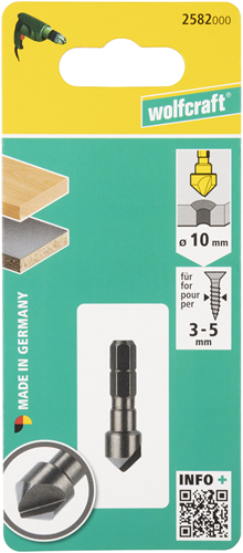 Wolfcraft Senkbohrer | ws | 6-seitig | ø10mm | 1 Stück - 2582000