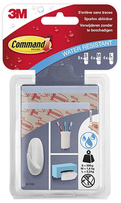 3m 1044690 - w17200c Komm. wasserabweisende abnehmbare Streifen | 4 Stück