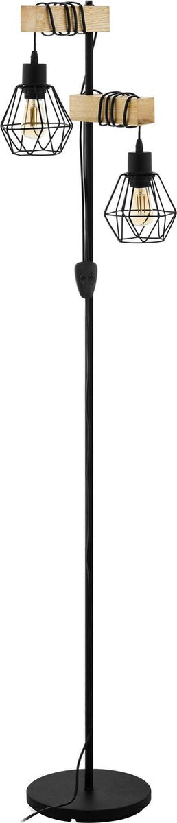 Eglo Townshend 5 Stehleuchte – E27 – 166,5 cm – Schwarzbraun – FSC-Holz