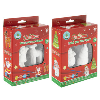 Malen Sie Ihre eigenen Weihnachtsfiguren, Set von 2 Teilen