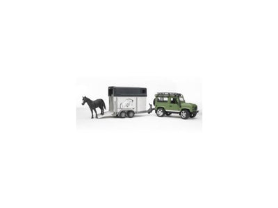 Bruder Land Rover Defender mit Pferdeanhänger