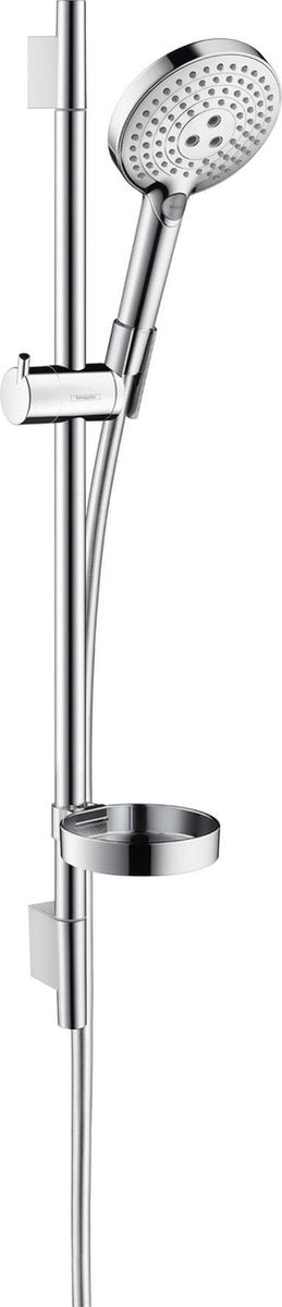 Hansgrohe Raindance Select S 120 Unique Puro Brausestangenset – 65 cm – Chrom – 3 Strahlarten – Handbrause Durchmesser 125 mm