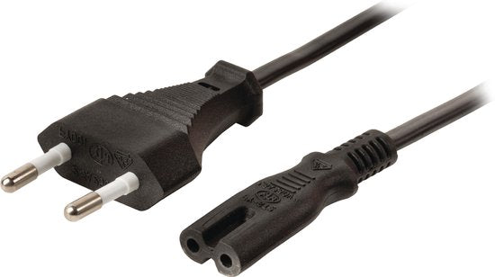 Nedis C7 Adapter -Kabel -Stromkabel 200 cm geeignet für Battery Ladegeräte schwarz