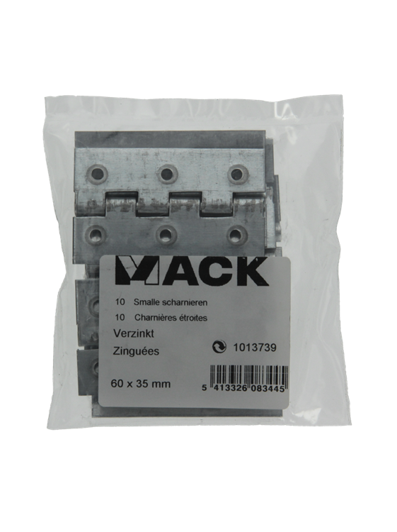 Mack 1013739 - 10 schmale Scharniere verzinkt 60 x B 35 mm | 5 Stück