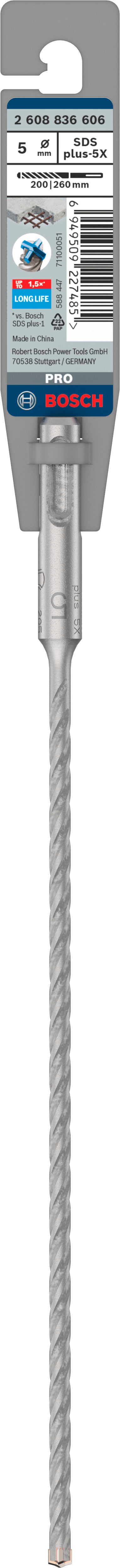 Bosch Zubehör Pro SDS Plus-5x Bohrhammer | 5 x 200 x 260 mm – 2608836606