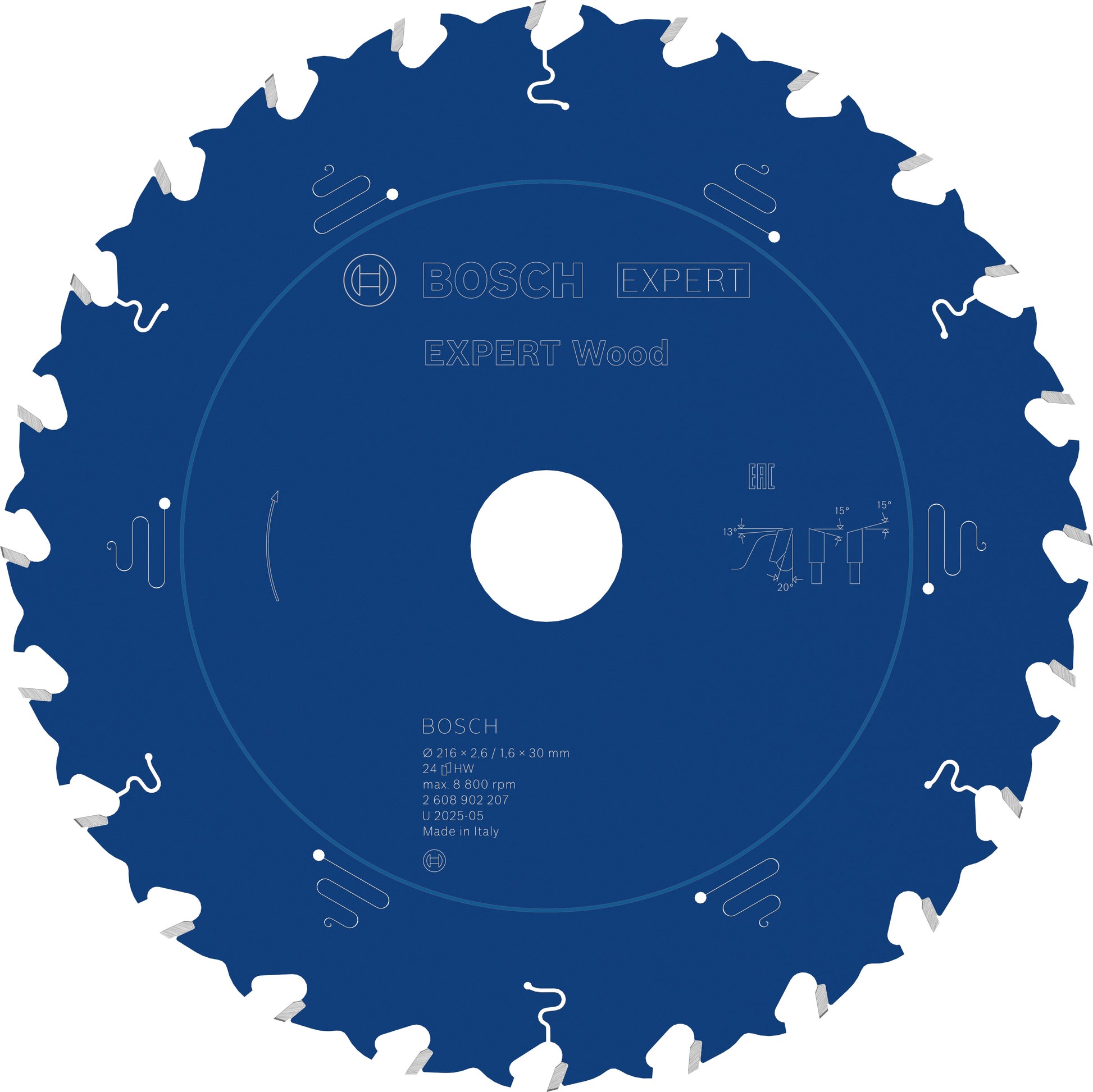 Bosch Zubehör Expert Holzkreissägeblatt | 216 x 2,6 1,6 x 30 mm | t24 - 2608902207