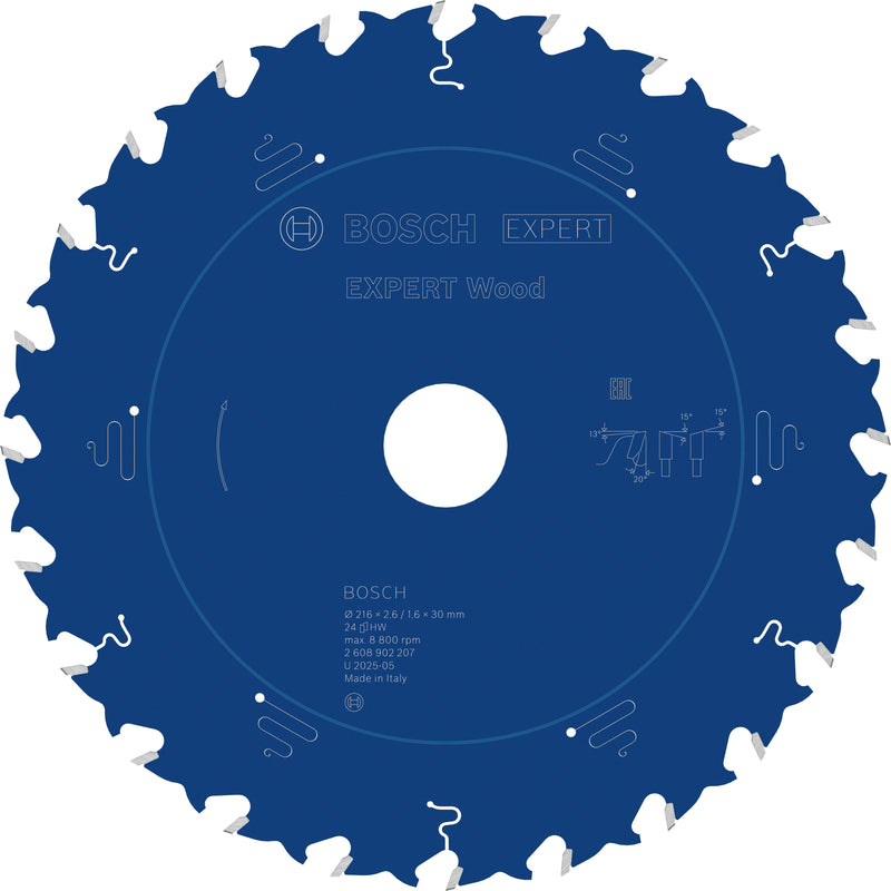 Bosch Zubehör Expert Holzkreissägeblatt | 216 x 2,6 1,6 x 30 mm | t24 - 2608902207