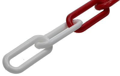 Mack 1005291 - Kunststoffkette rot weiß ø 6mm l 40mm 2m | 5 Stück