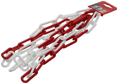 Mack 1005291 - Kunststoffkette rot weiß ø 6mm l 40mm 2m | 5 Stück