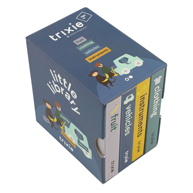 Trixie kleine Bibliothekskleidung, Obst, Fahrzeuge, Instrumente