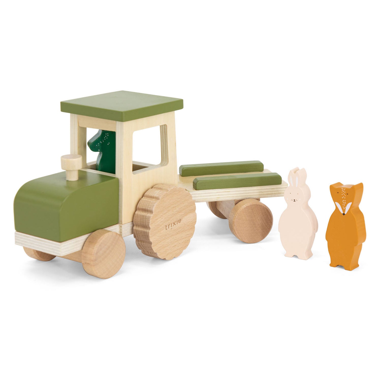 Trixie Holztiertraktor mit Anhänger