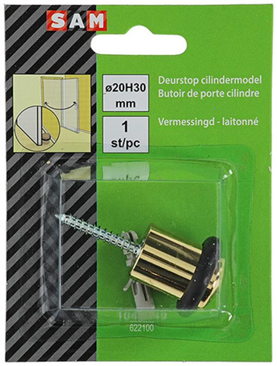 Mack 1047649 - Türstoppzylinder Modell vermessingt ø 20h30 mm 1 St. St. | 6 Stück