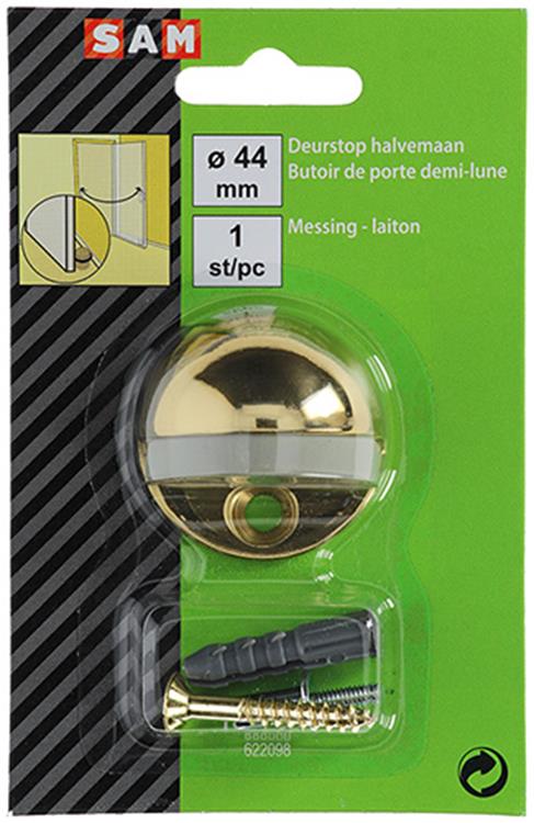 Mack 1047658 - Türstopper Halbmond Messing ø 44 mm 1 St. St. | 6 Stück