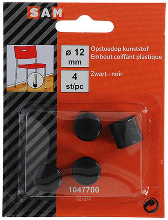 Mack 1047700 - Kunststoffstopfen schwarz ø 12 mm 4 Stück | 6 Stück