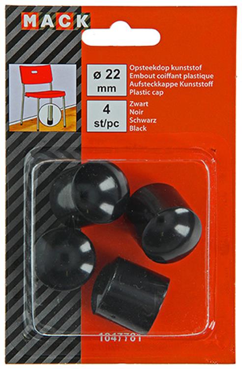 Mack 1047701 - Kunststoffstopfen schwarz ø 22 mm 4 Stück | 6 Stück
