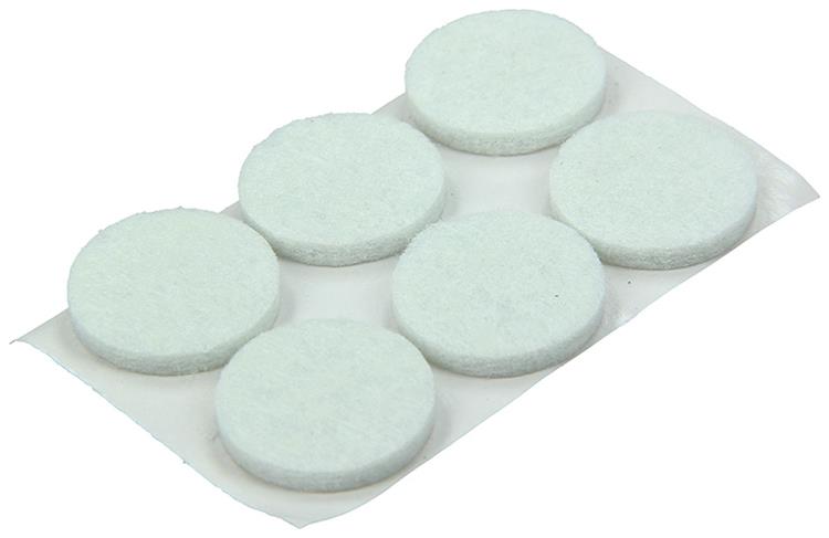 Mack 1047702 - Filzpastille selbstklebend weiß ø 19 mm 18 Stück | 12 Stück