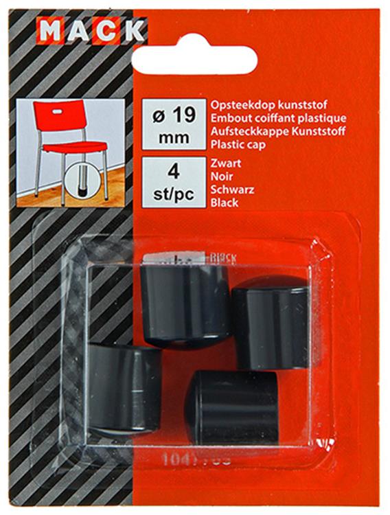 Mack 1047703 - opsteekdop kunststof schwarz ø 19 mm 4 St. | 6 Stück