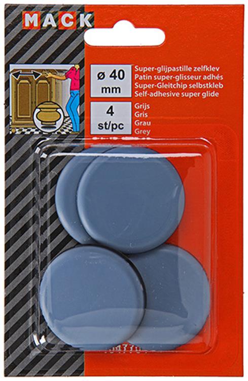 Mack 1047704 - Super glijpastille selfklevendgrijs ø 40 mm 4 St. | 12 Stück
