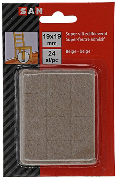 Mack 1047707 - Superfilz selbstklebend beige 19 x 19 mm 24 Stück | 12 Stück