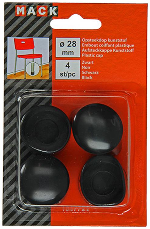 Mack 1047754 - Kunststoffstopfen schwarz ø 28 mm 4 Stück | 6 Stück