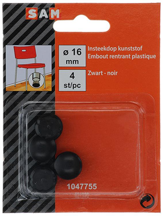 Mack 1047755 - Kunststoffstopfen schwarz ø 16 mm 4 Stück | 6 Stück
