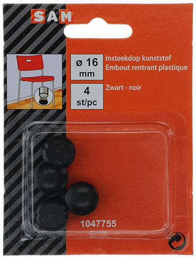Mack 1047755 - Kunststoffstopfen schwarz ø 16 mm 4 Stück | 6 Stück