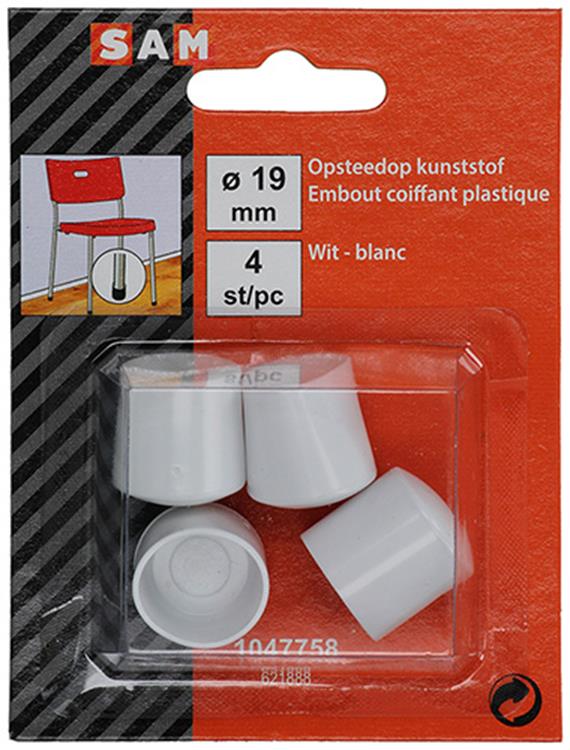 Mack 1047758 - Kunststoffstopfen weiß ø 19 mm 4 Stück | 6 Stück