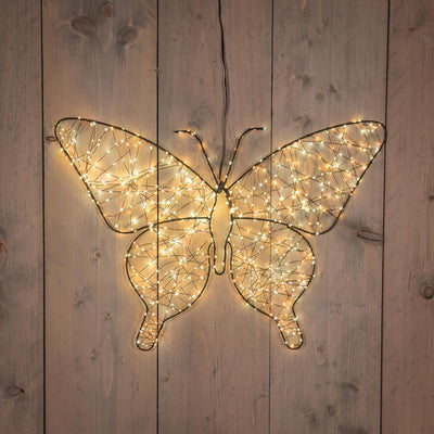 Anna's Collection beleuchteter Schmetterling 43 cm 600 LED IP44 mit Blitzfunktion, Timer-Dimmer