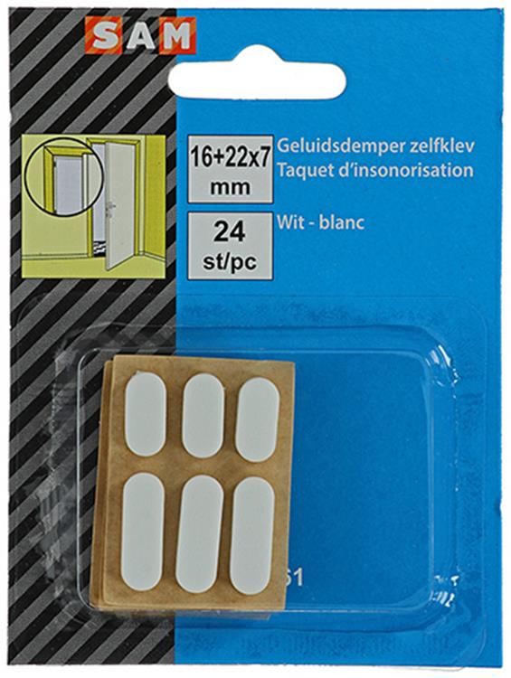 Mack 1047661 - Schalldämpfer selbstklebend weiß 16 + 22 x 7 mm 24 Stück | 12 Stück
