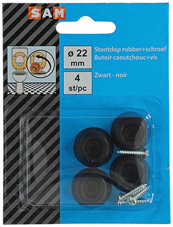 Mack 1047662 - Gummistopfen + Schraube schwarz ø 22 mm 4 Stück | 6 Stück