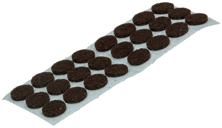 Mack 1047664 - Möbelfilz selbstklebend braun ø 13 mm 24 Stück | 12 Stück