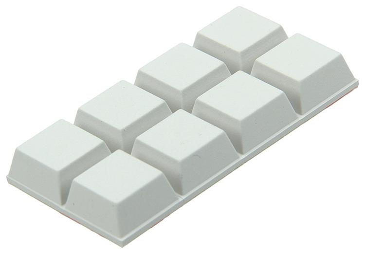 Mack 1047667 - Gummistopfen selbstklebend weiß 12 x 12 mm 8 Stück | 6 Stück