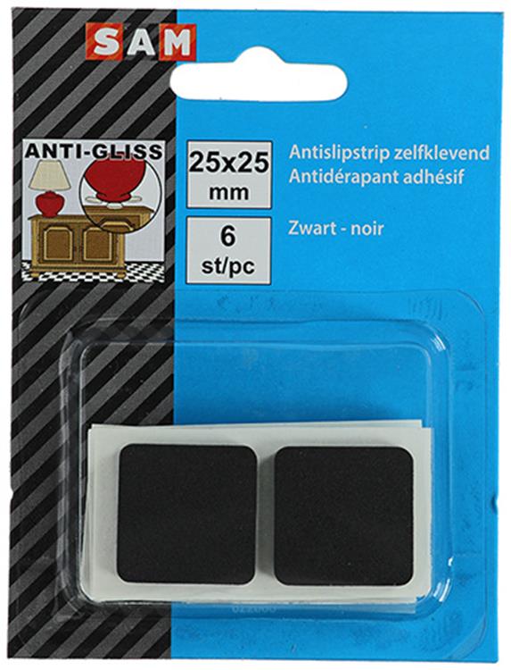 Mack 1047668 - Antirutschstreifen selbstklebend schwarz 25 x 25 mm 6 Stück | 12 Stück