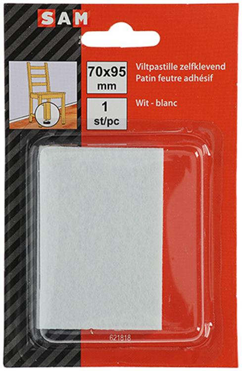 Mack 1047709 - Filzpastille selbstklebend weiß 70 x 95 mm 1 Stk. | 12 Stück