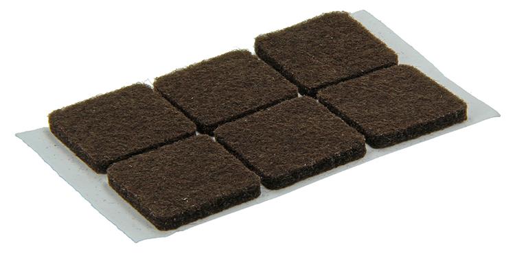 Mack 1047710 - Filzpastille selbstklebend braun 19 x 19 mm 18 Stück | 12 Stück