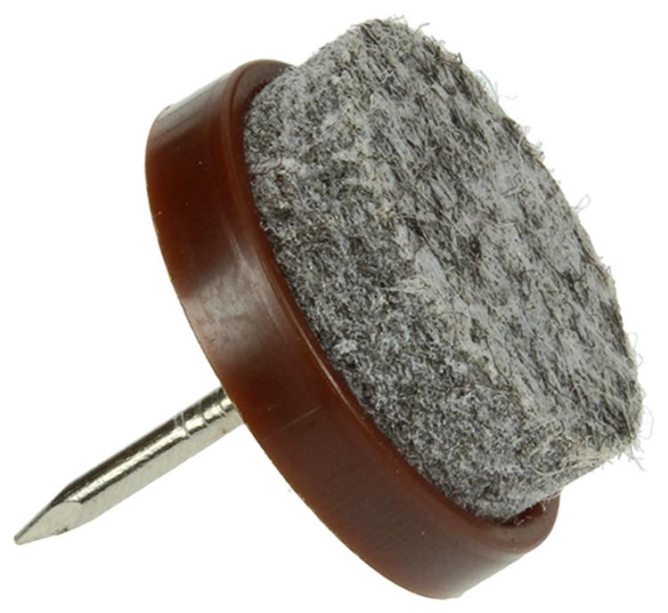 Mack 1047712 - Stuhlgleiter mit Nagelfilz braun ø 20 mm 8 Stück | 6 Stück