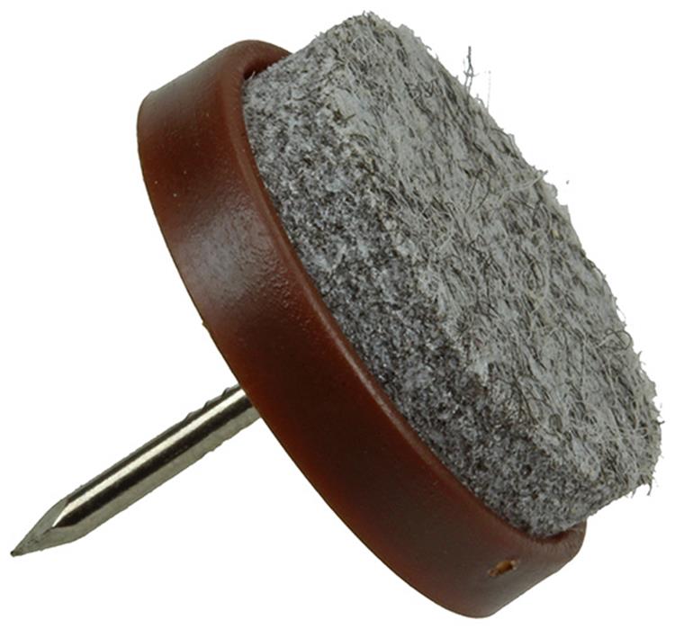 Mack 1047713 - Stuhlgleiter mit Nagelfilz braun ø 22 mm 8 Stück | 6 Stück