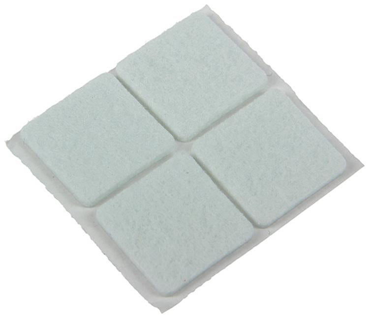Mack 1047715 - Filzpastille selbstklebend weiß 25 x 25 mm 12 Stück | 12 Stück