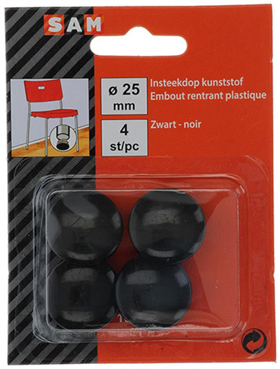 Mack 1047759 - Kunststoffstopfen schwarz ø 25 mm 4 Stück | 6 Stück